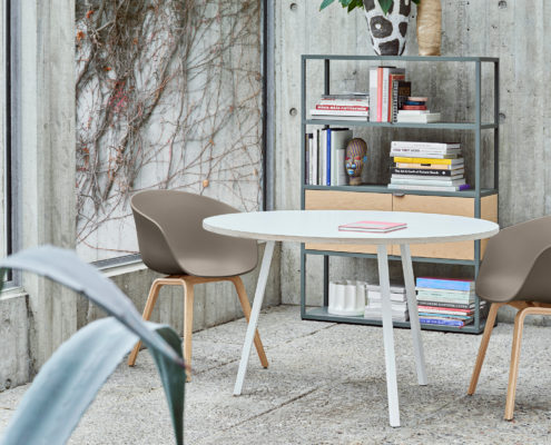 Loop Stand Round white laminate_AAC 22 khaki shell wb lacquer base_New Order Combination 401 army