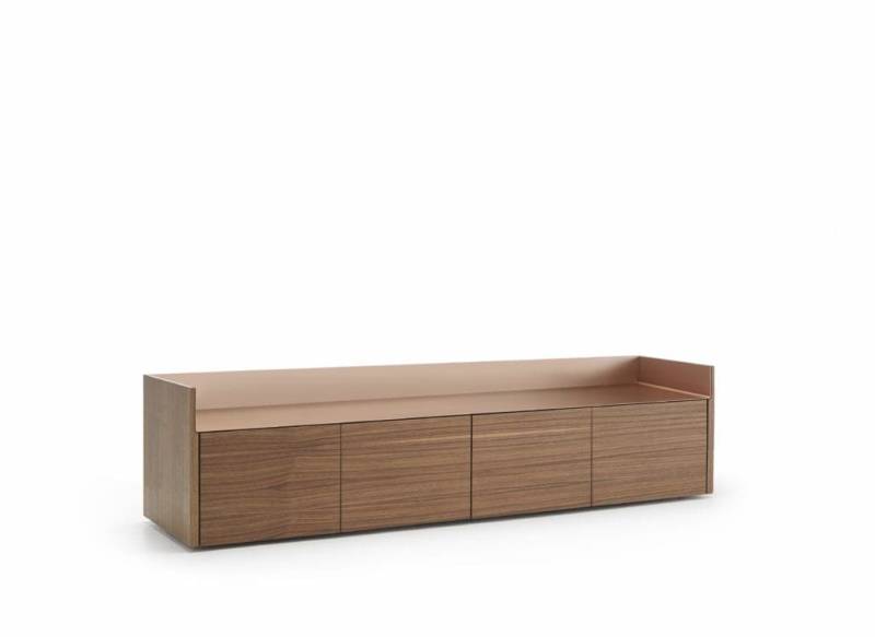 buffet Stockholm noyer plateau aluminium