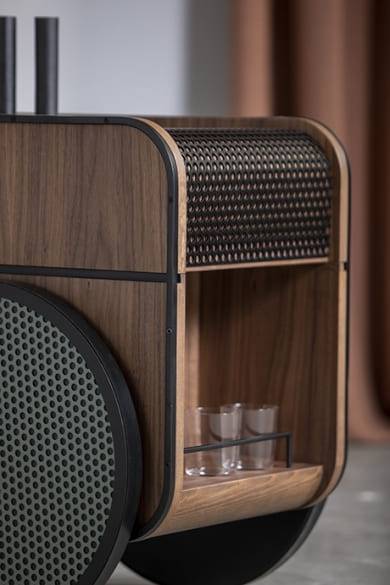 Chariot Bar en noyer 