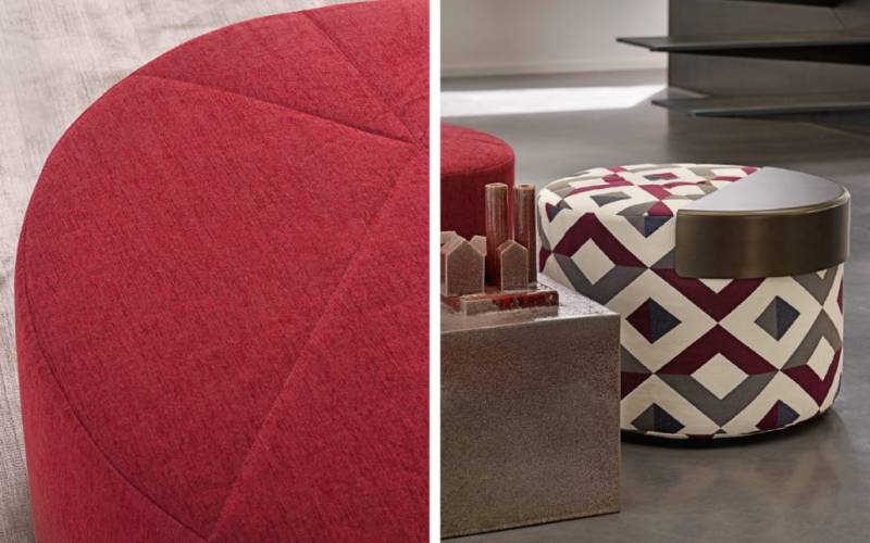 Pouf Moon épuré et moderne designé par Mattéo Nunziati à Maubec