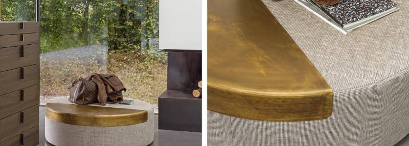 Pouf Moon épuré et moderne designé par Mattéo Nunziati à Maubec