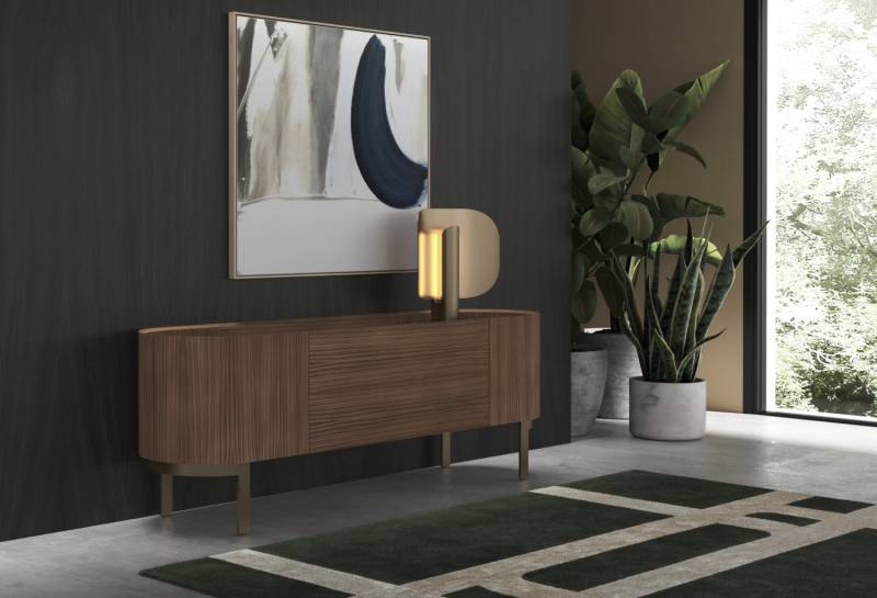 Buffet times en noyer avec un plateau en marbre à Coustellet